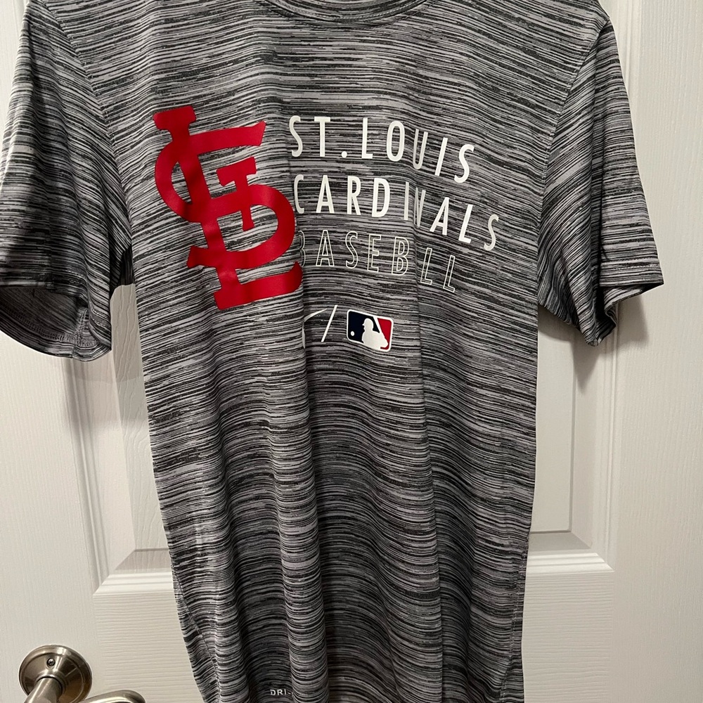 Nike MLB St. Louis Cardinals Gray and Red Short Sleeve Tee